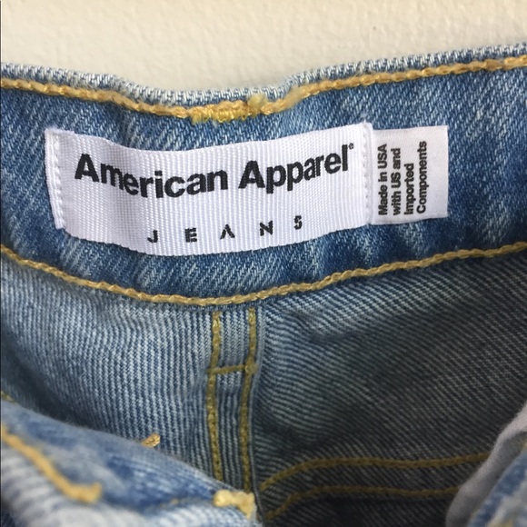 American Apparel High Waisted Denim Shorts - Picture 4 of 8